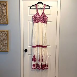 Anthropologie Manuela Embroidered maxi dress